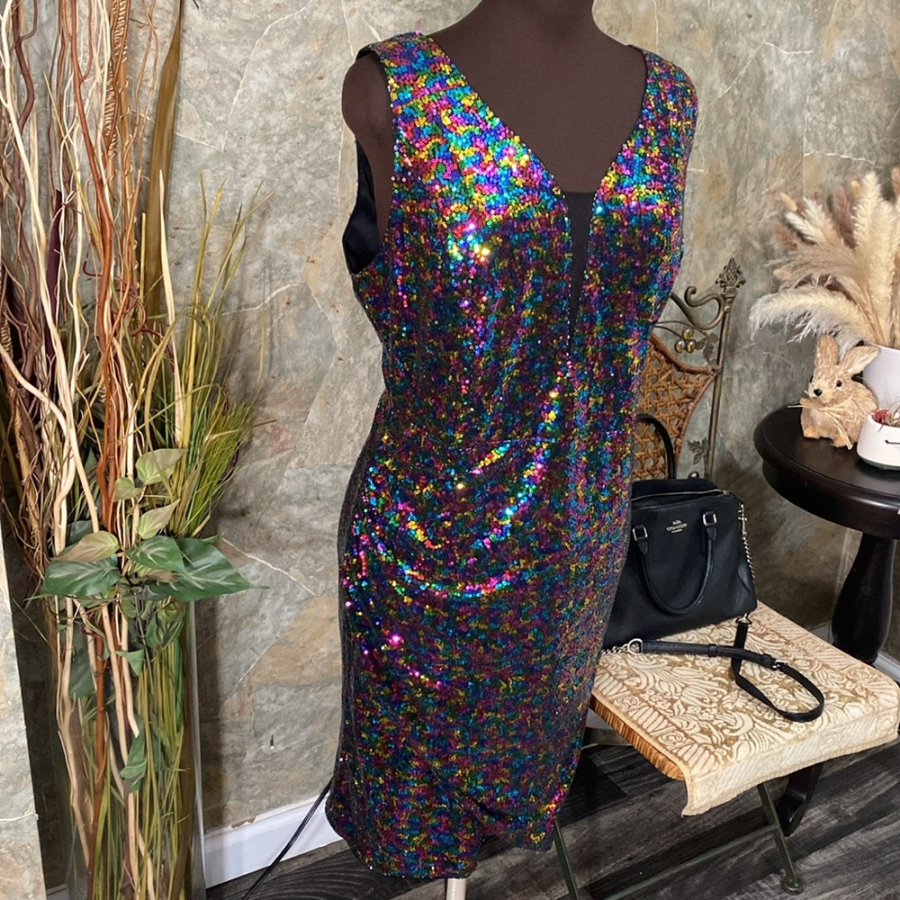 Grace karin 🌹 party celebration embellished sequin dress with rouching mermaid